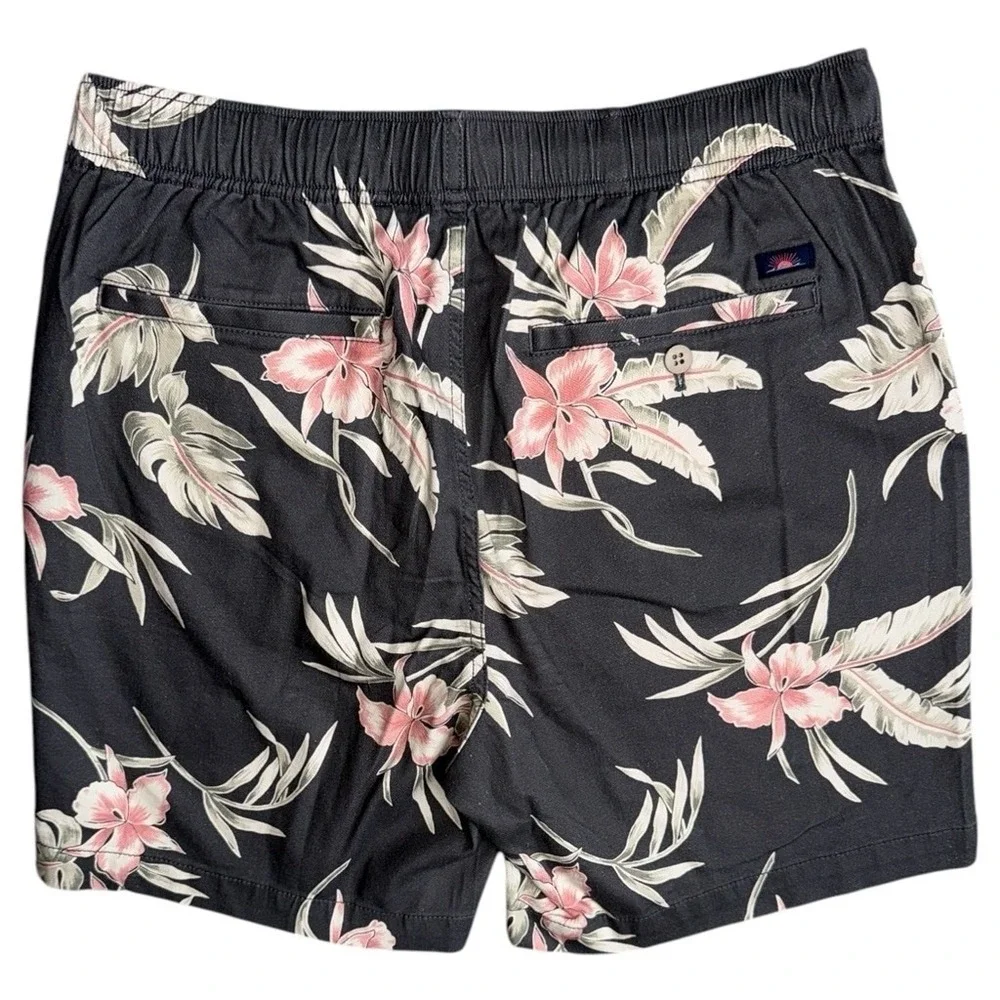Faherty Mens Small Essentials Drawstring Charcoal Gray‎ Linen Blend Shorts